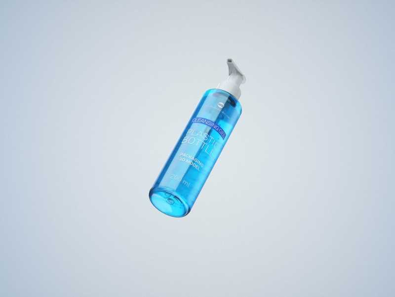 Cleansing Gel Plastic Bottle 200ml packaging 3D model