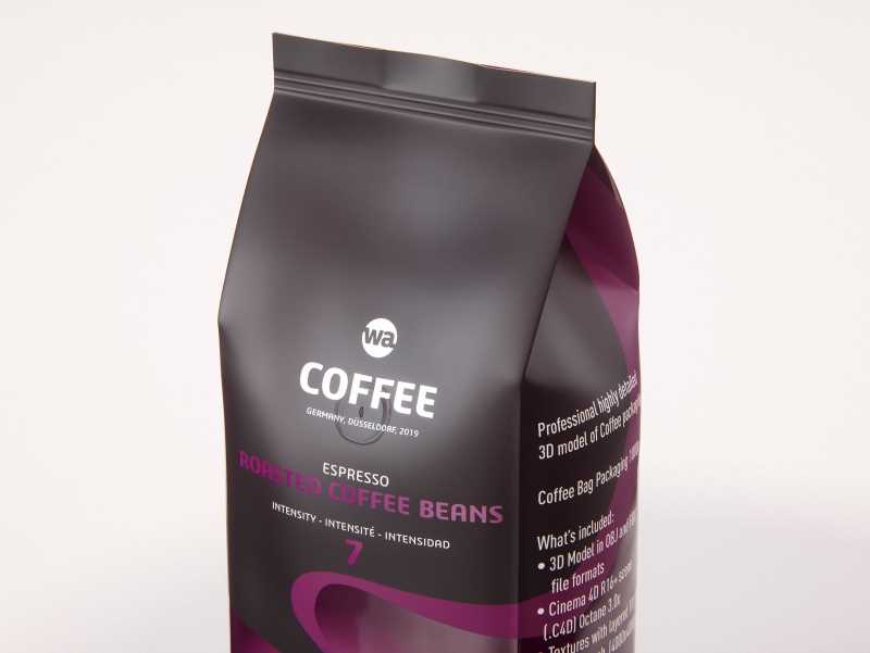 Plastic Coffee Bag 1000g (Tall) for Roasted Coffee packaging 3d model