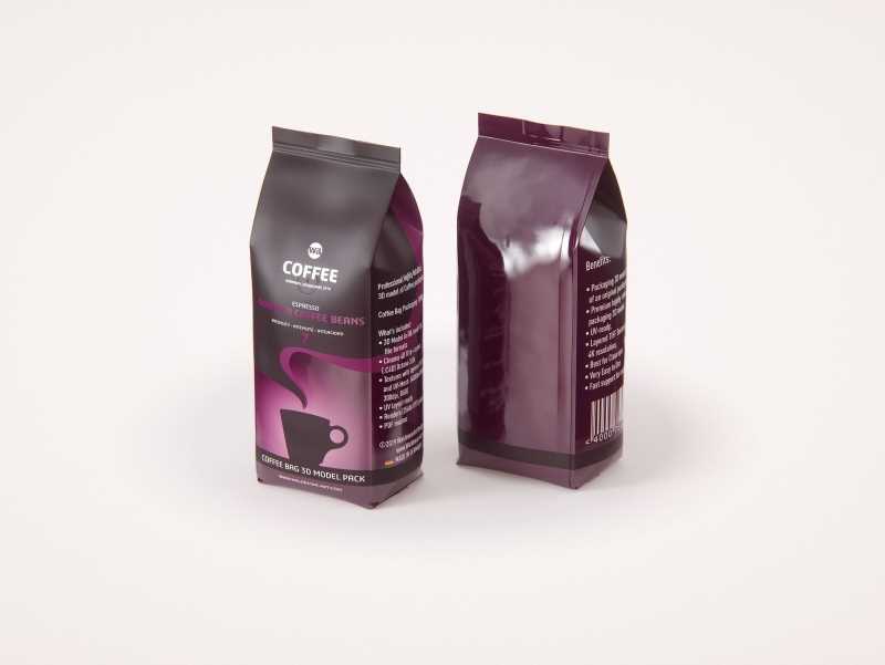 Plastic Coffee Bag 1000g (Tall) for Roasted Coffee packaging 3d model