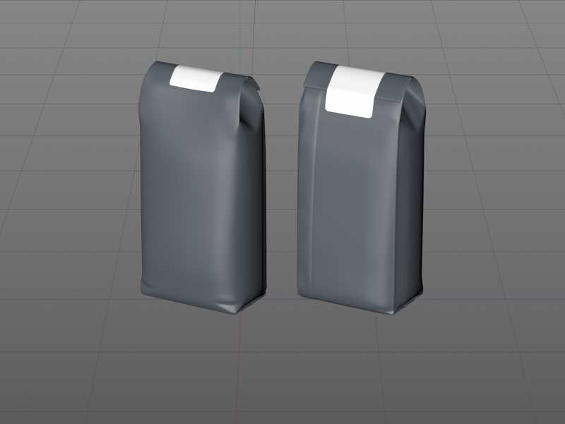 Plastic Coffee Bag with a Tab 250g packaging 3D model 