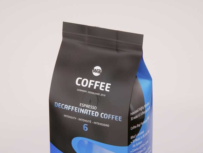 Plastic Coffee Bag packaging 3D model 500g
