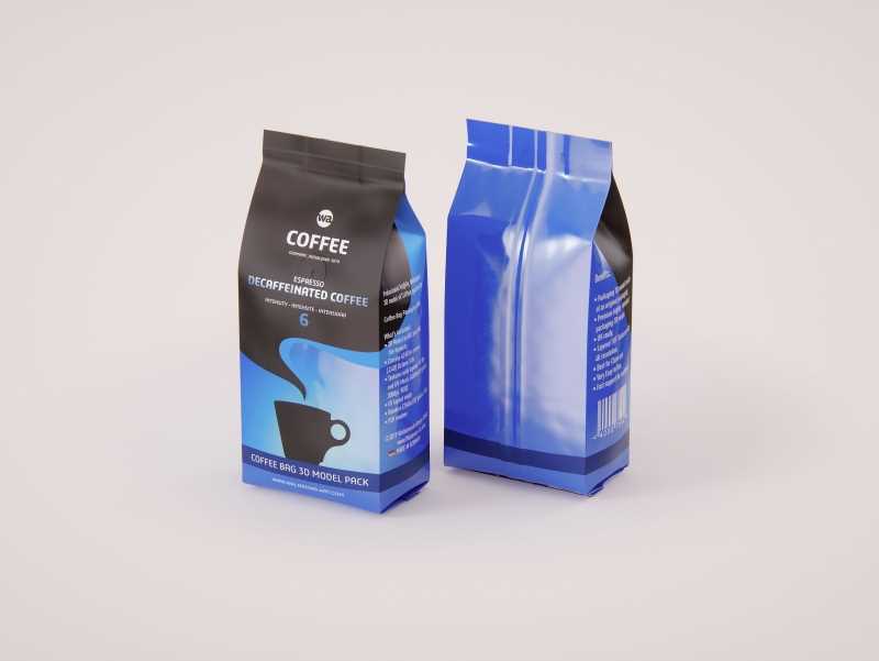 Plastic Coffee Bag packaging 3D model 500g