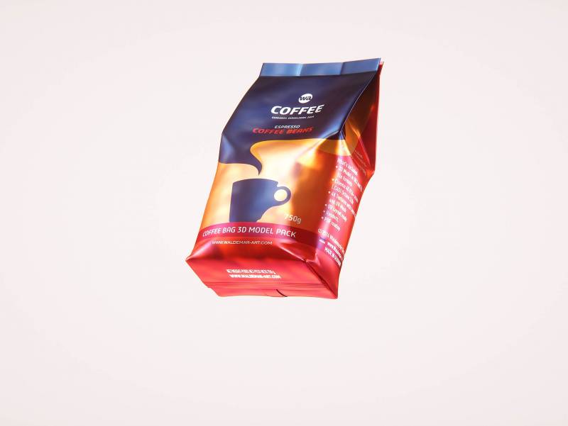 Plastic Coffee Bag 750g premium packaging 3d model