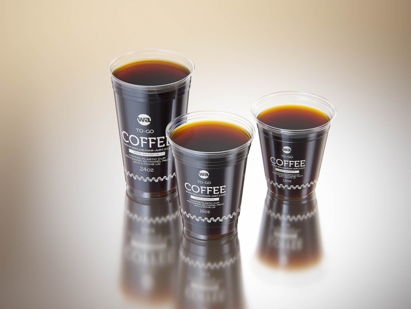 Cold Coffee To-Go - Plastic Cups with DOME lids 3D model pack (24oz, 16oz, 12oz)