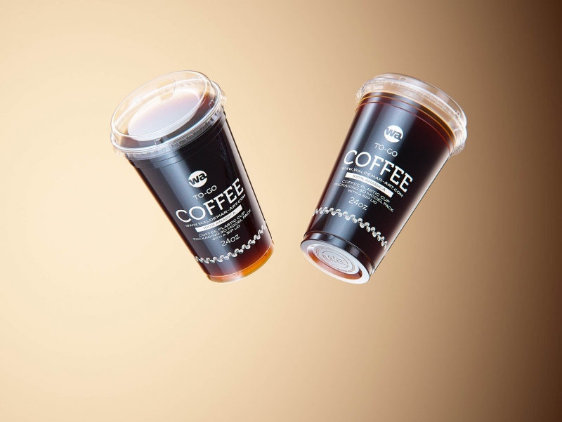 Cold Coffee To-Go - Plastic Cups with SIP lids 3D model pack (24oz, 16oz, 12oz)
