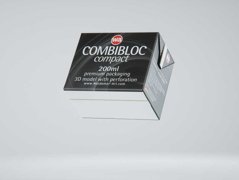 SIG combiBloc Compact 200ml with perforation, straw hole and no opening packaging 3D model