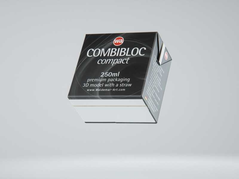SIG combiBloc Compact 250ml with perforation, straw hole and no opening packaging 3D model