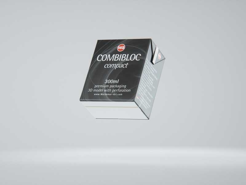 SIG combiBloc Compact 300ml with perforation, straw hole and no opening packaging 3D model