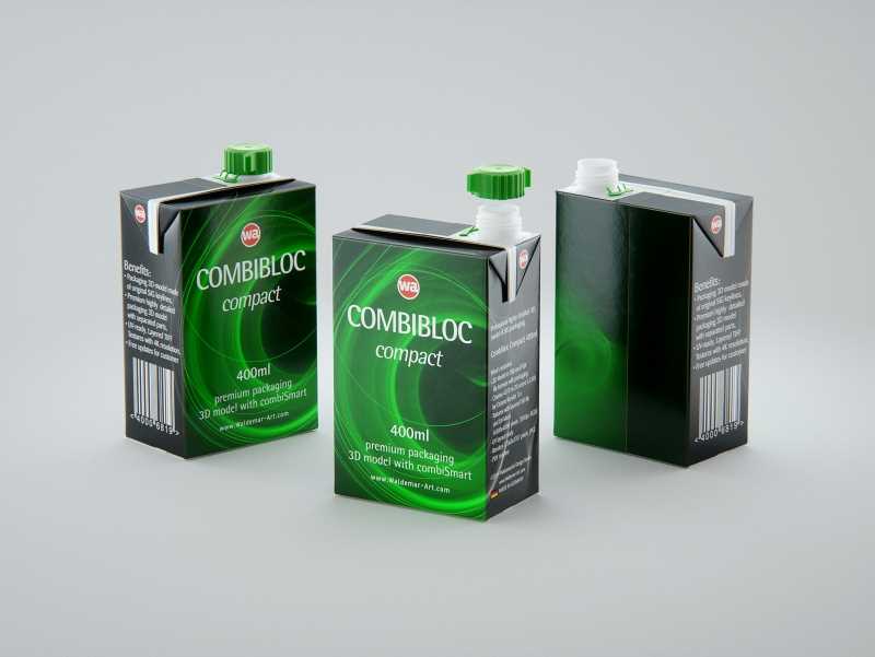 SIG combiBloc Compact 400ml with combiSmart closure packaging 3D model