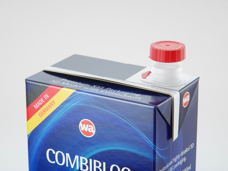 SIG CombiBloc Maxi 1500ml carton packaging 3d model with CombiSwift