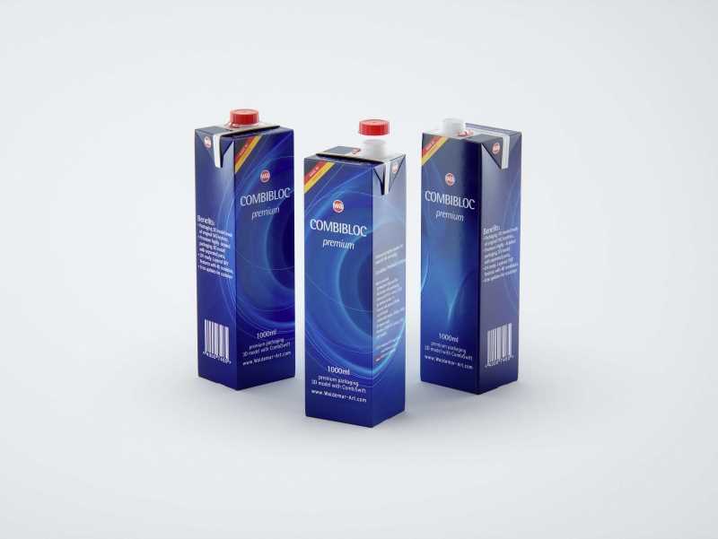 3D model of the SIG Combibloc Premium packaging 1000ml with combiSwift closure