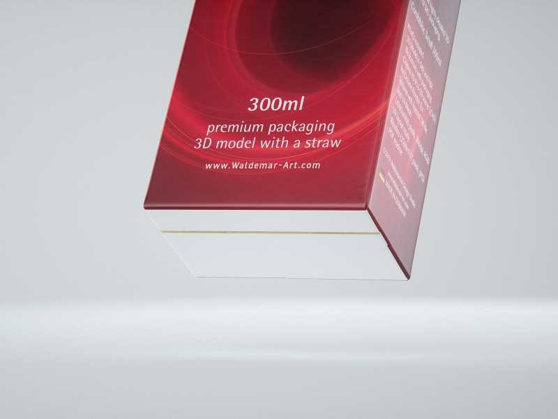 SIG CombiBloc Small 300ml with perforation and a straw hole packaging 3D model pak