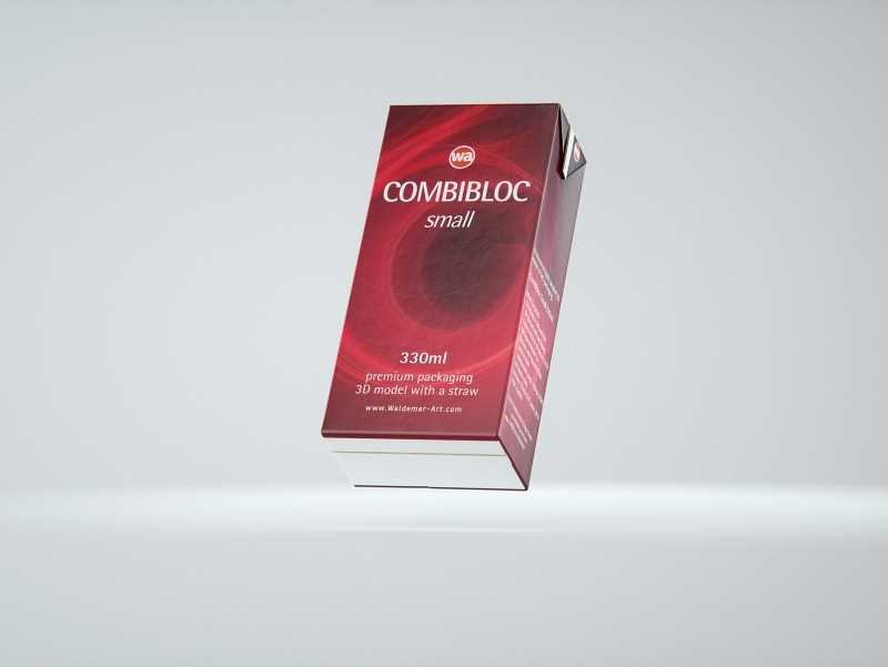 SIG CombiBloc Small 330ml with perforation and a straw hole packaging 3D model pak