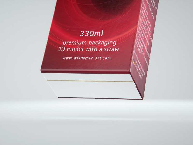 SIG CombiBloc Small 330ml with perforation and a straw hole packaging 3D model pak