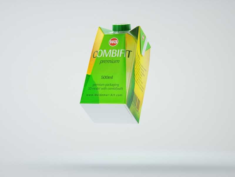 Packaging 3D model of SIG Combifit Premium 500ml with Combi-Swift closer