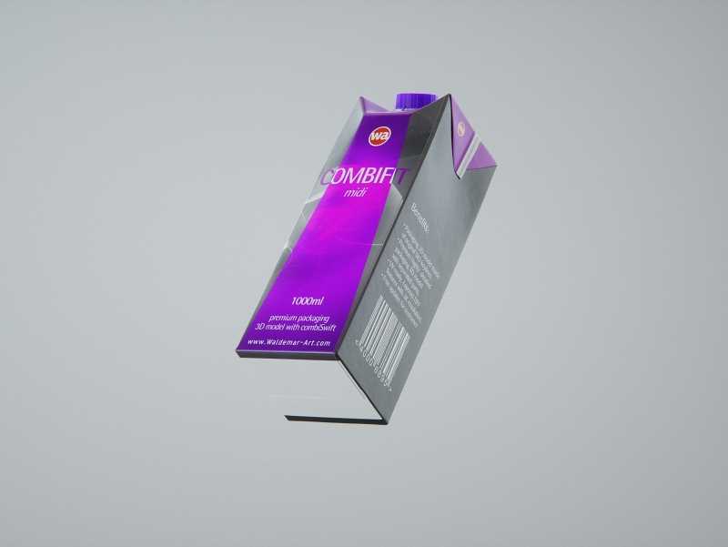 SIG combiFit Midi 1000ml with combiSwift closure packaging 3D model