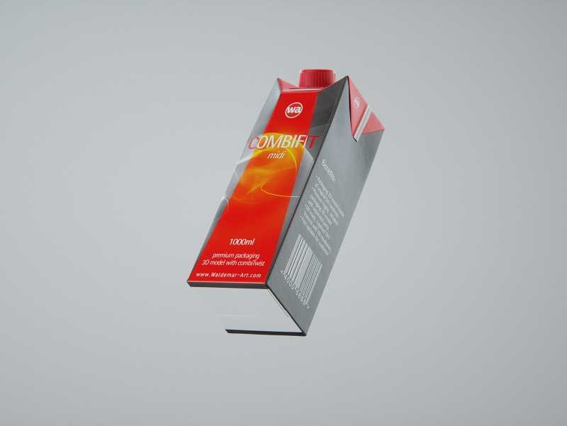 SIG combiFit Midi 1000ml with combiTwist closure packaging 3D model