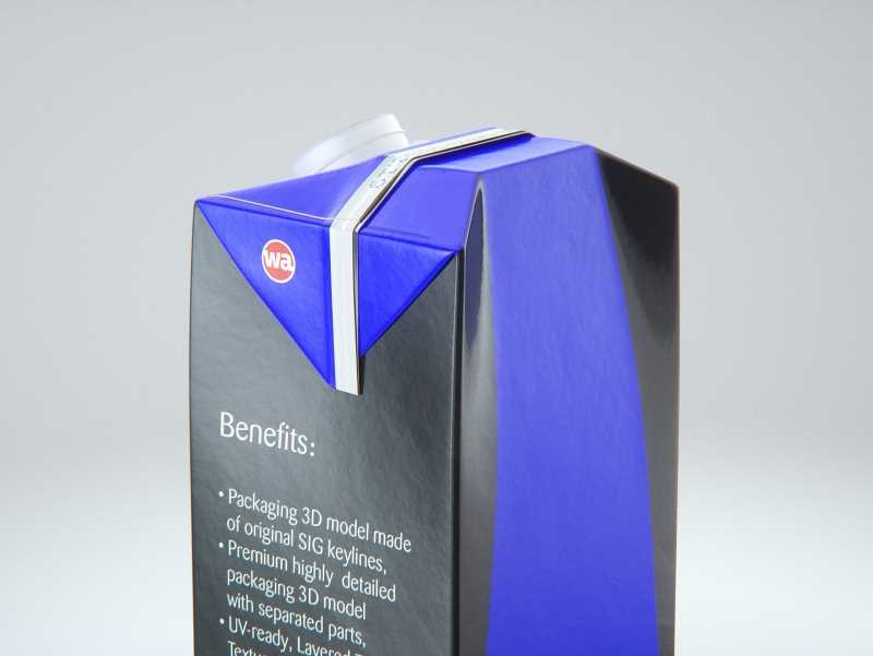 SIG Combifit Midi 750ml with CombiSwift carton packaging 3D model