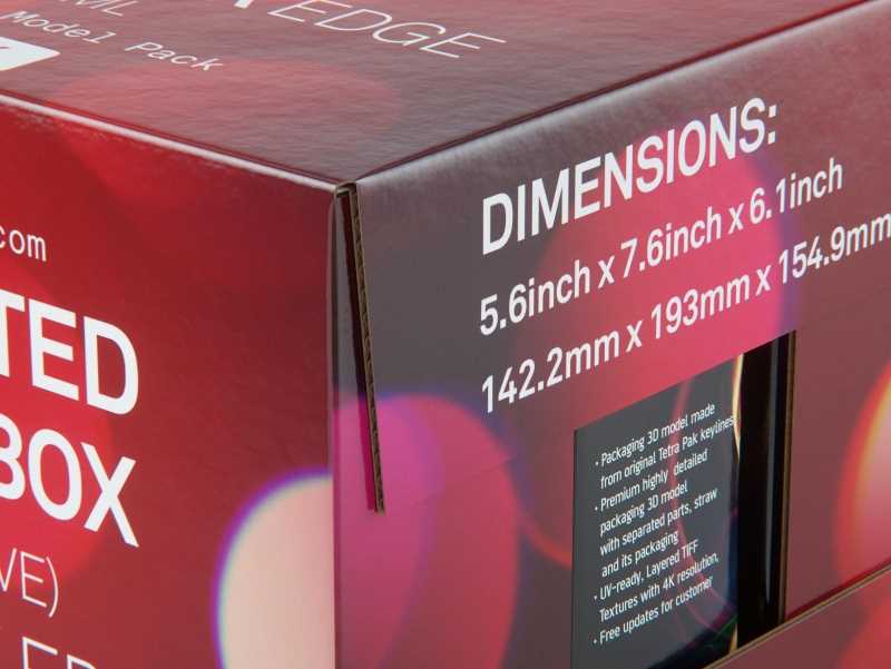 Packaging 3D model of Corrugated Cardboard Box for x12 Tetra Brick Edge 250ml