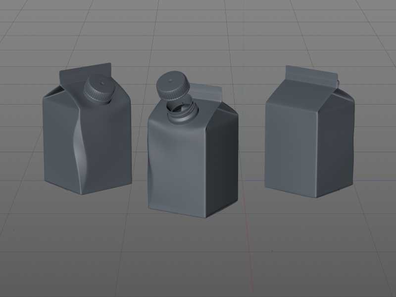 Packaging 3D model of Elopak Pure-Pak Diamond Curve 250ml