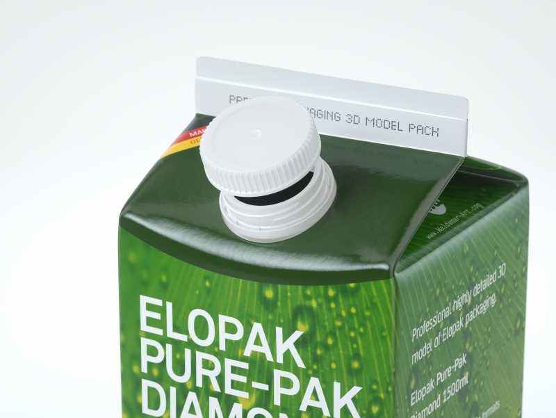 Elopak Pure-Pak Diamond 1500ml Premium packaging 3D model pack