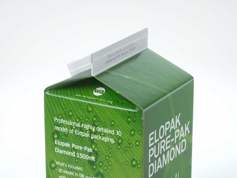 Elopak Pure-Pak Diamond 1500ml Premium packaging 3D model pack