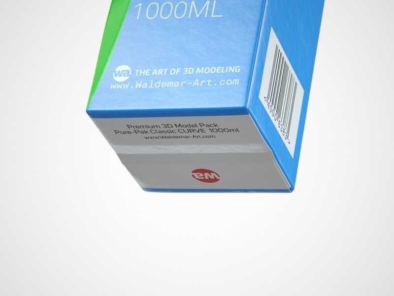 Elopak Pure-Pak Classic CURVE 1000ml (no opening) Premium carton packaging 3D model pack
