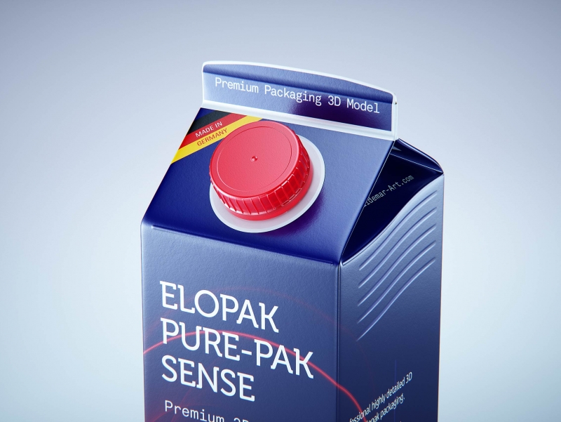 Elopak Pure-pak Sense 750ml prepium juice carton packaging 3D model pack