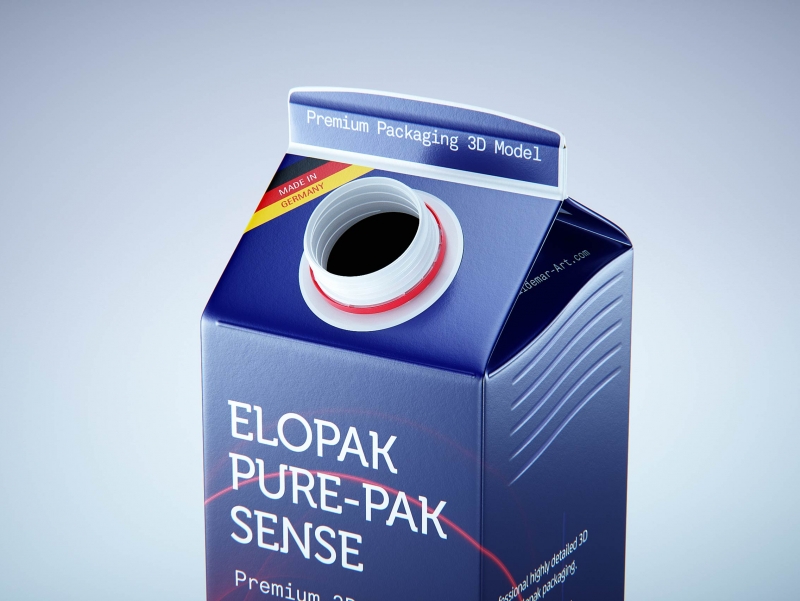 Elopak Pure-pak Sense 750ml prepium juice carton packaging 3D model pack