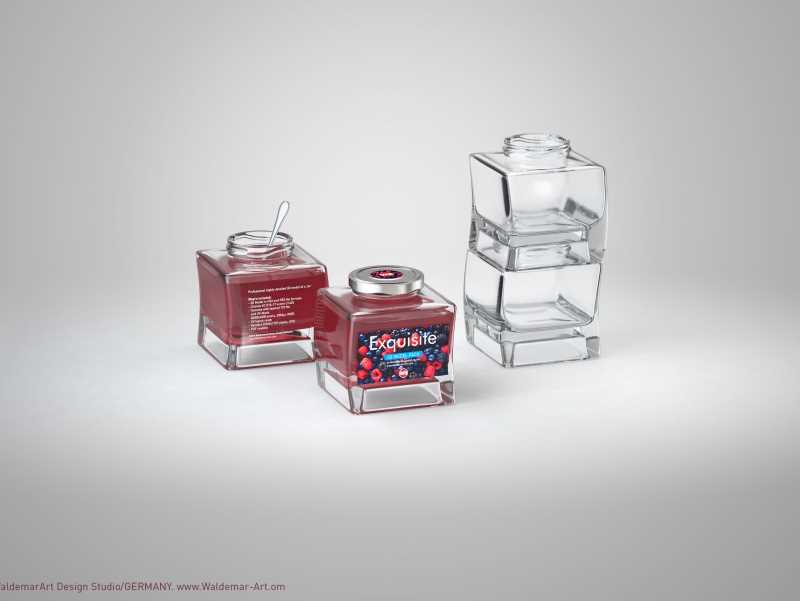 Exquisite - 3d model of a glass jar for jams or jelly