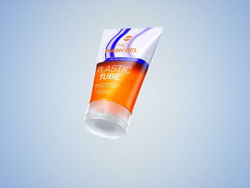 Face wash gel plastic tube 100ml packaging 3d model