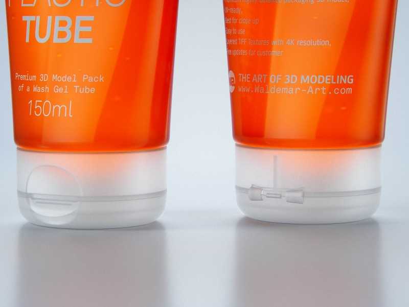 Face wash gel plastic tube 150ml packaging 3d model