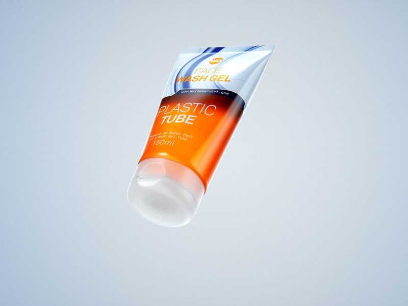 Face wash gel plastic tube 150ml packaging 3d model