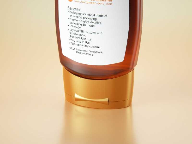 Flower Honey Plastic Pack 500g Packaging 3D model