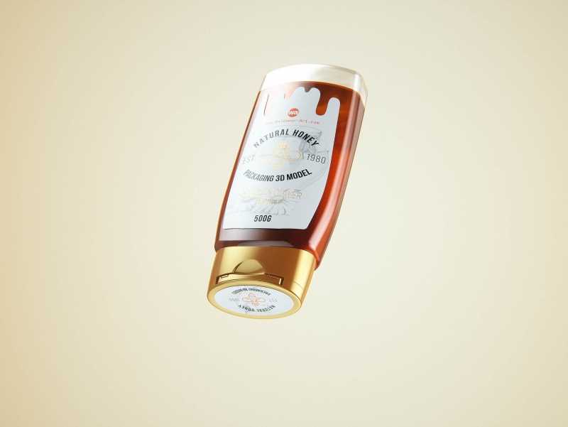 Flower Honey Plastic Pack 500g Packaging 3D model