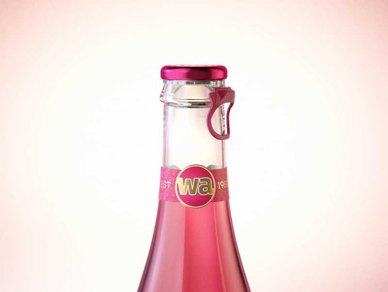 Fruit Secco glass bottle 200ml packaging 3d model with a Pull-off tab