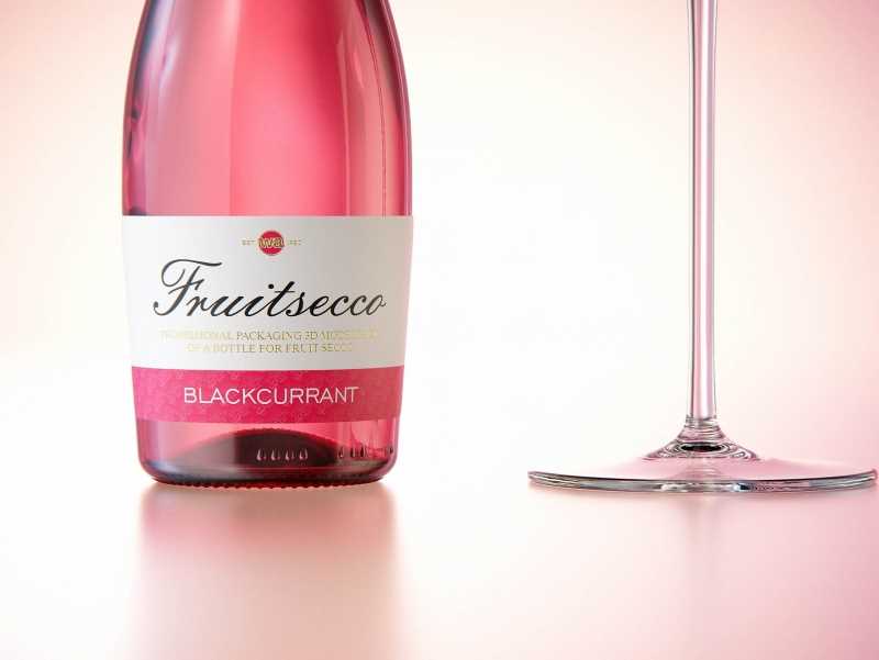 Fruit Secco glass bottle 200ml packaging 3d model with a Pull-off tab