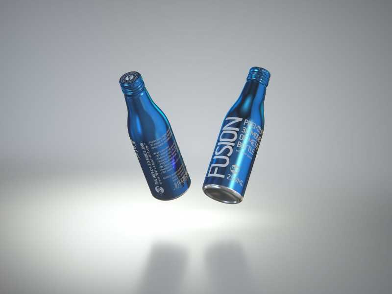 Ball/Rexam Fusion metal bottle 250ml premium 3d model with ROPP and Crown closures