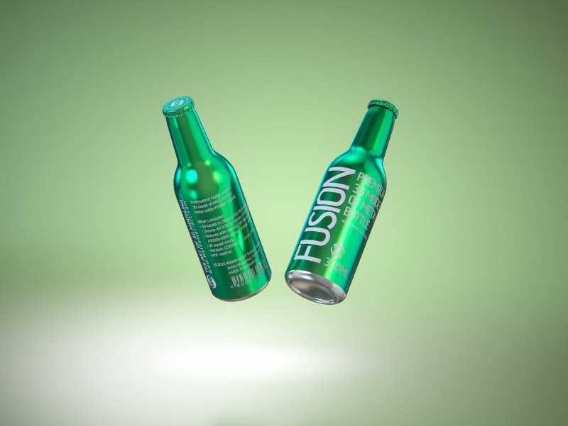 Ball/Rexam Fusion metal bottle 330ml premium 3d model with ROPP and Crown closures