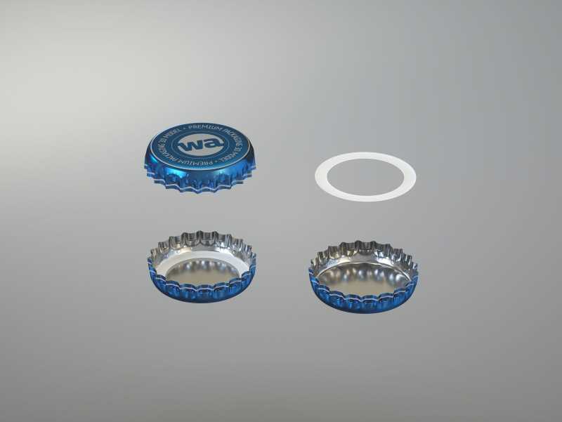 Ball/Rexam Fusion metal bottle 330ml premium 3d model with ROPP and Crown closures