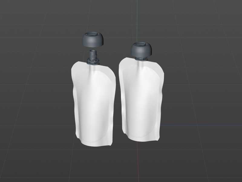 Gualapack Pouch 100g packaging 3d model with babyCap