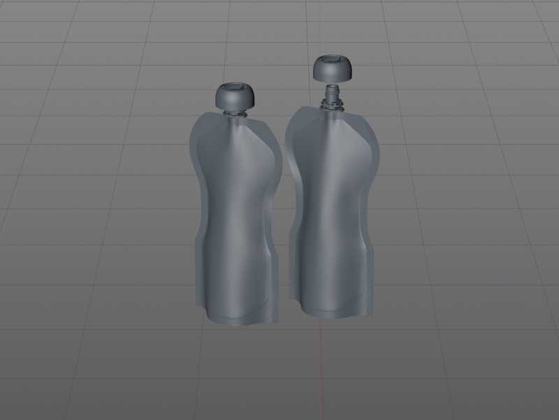 Gualapack Spouted Pouch 250ml packaging 3d model with babyCap