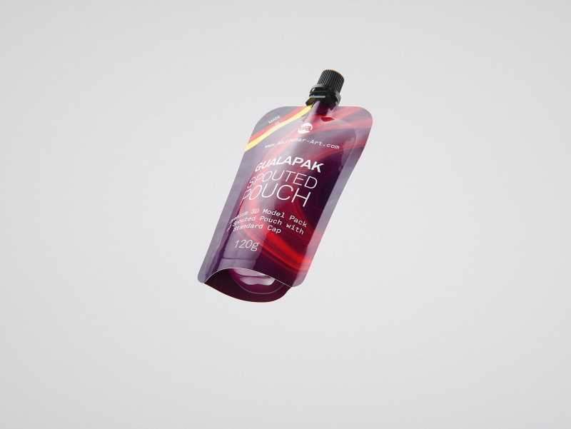 Gualapack Spouted Pouch 120g packaging 3d model with Standard Cap