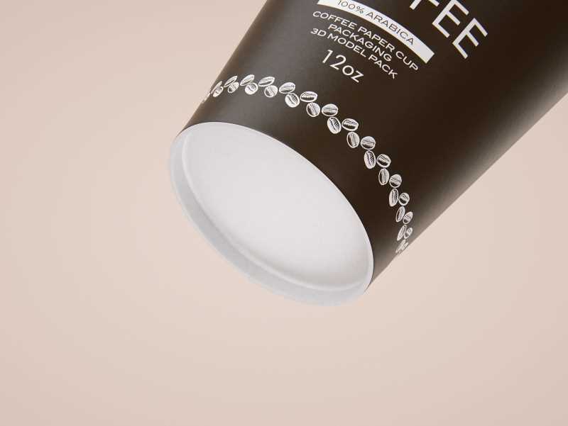 Group of Paper Coffee-To-Go Cups 3D model pack (4oz, 6oz, 12oz, 16oz, 20oz)
