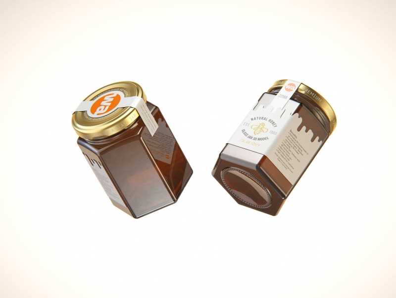 Italian Honey Glass Jar 225ml packaging 3d model