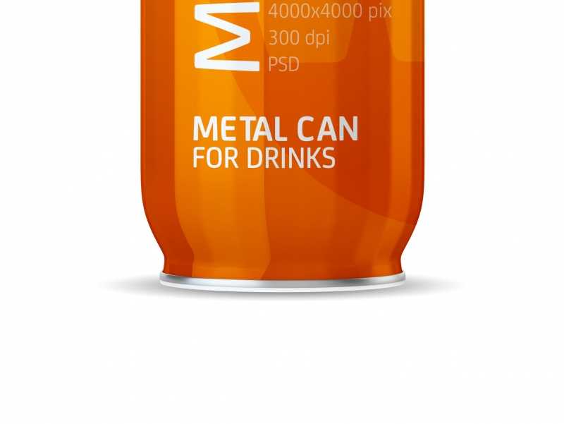 Packaging MockUp of Metal Bottle For Juices and other drinks