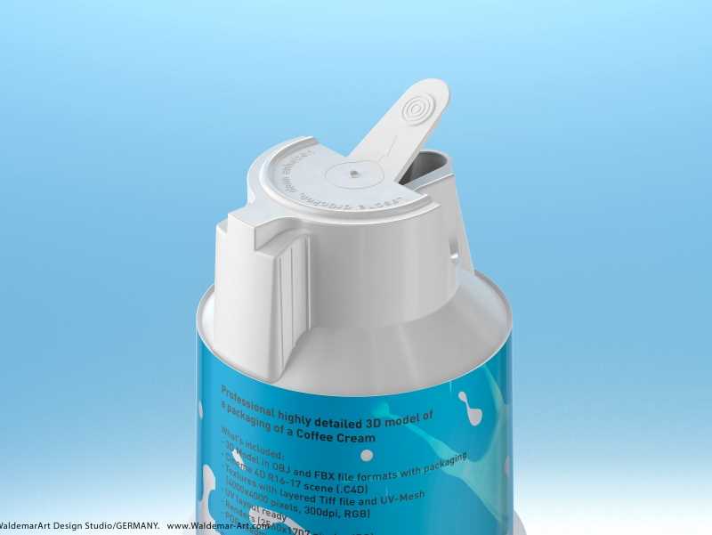 Coffee milk 200g packaging 3d model of the plastic package for Coffee Cream