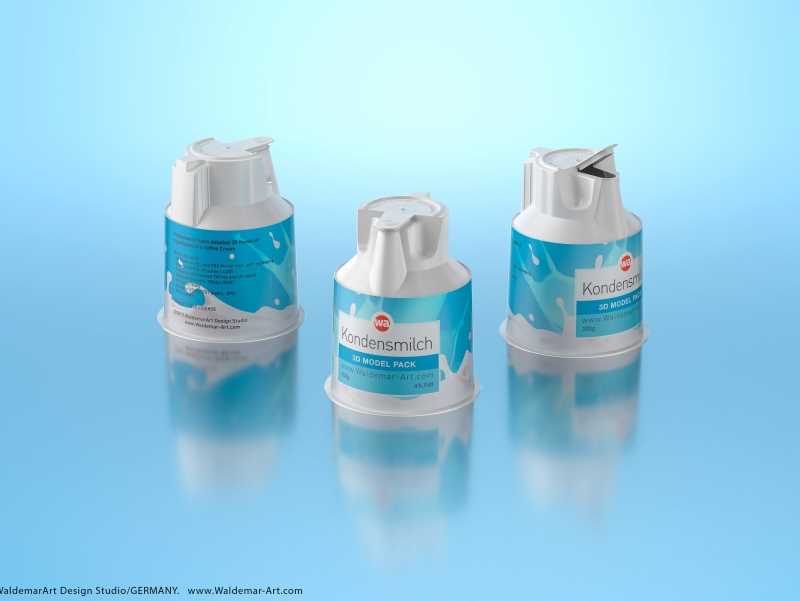 Coffee milk 200g packaging 3d model of the plastic package for Coffee Cream