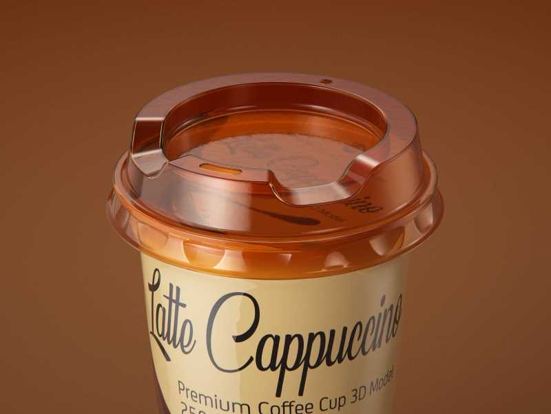 Latte Cappuccino Coffee Cup 250ml packaging 3D model
