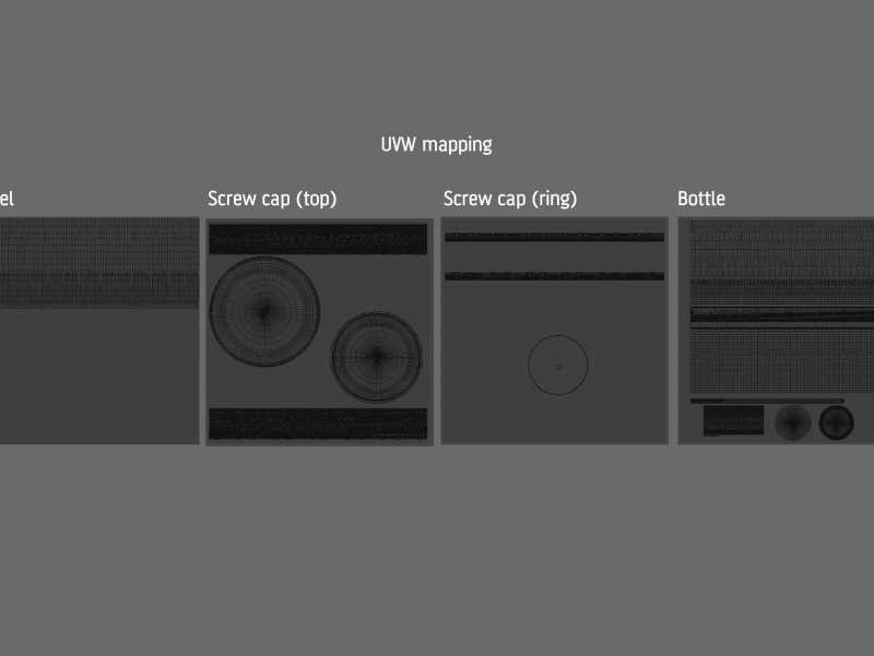 Lemonade Glass bottle 330ml premium packaging 3d model pack